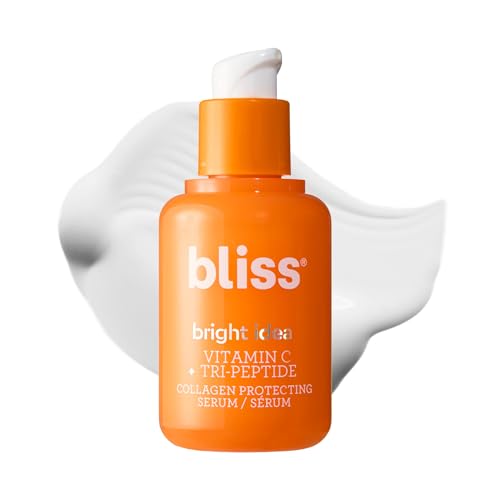 Bliss Bright Idea Vitamin C + Tri-Peptide Collagen Brightening Face Skincare Serum - Anti Aging, Boosts Skin Elasticity - Clean - Vegan & Cruelty-Free - 1 Fl Oz