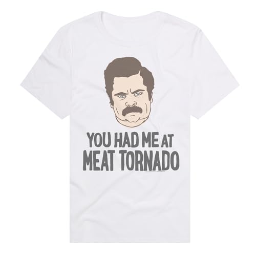 Popfunk Official Parks and Recreation Meat Tornado Adult Unisex Classic Ring-Spun T-Shirt (X-Large)