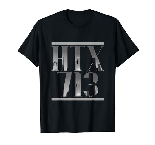 HTX 713 Houston Strong H-Town Vibe Houston skyline Texas T-Shirt