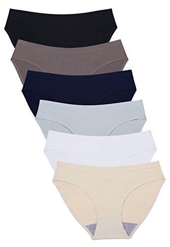 Wealurre Seamless Underwear Invisible Bikini No Show Nylon Spandex Women Panties(826m 1+2)