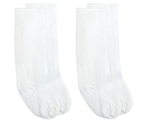 Jefferies Socks Unisex Baby Soft Nylon Knee High Socks 2 Pair Pack (Infant - USA Shoe 1-4 - 3-12 Months, White)