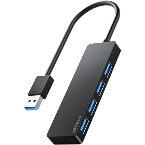 ANYPLUS USB 3.0 Hub, 4 Port USB Hub Splitter,Portable USB Adapter Mini Multiport Expander for Desktop, Laptop, Xbox, Flash Drive, HDD, Console, Printer, PC, Keyboards, HP, Dell