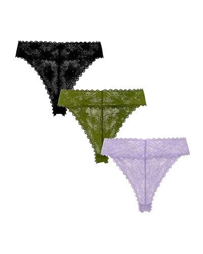 Parade Women's Star Lace Cheeky, 3 Pack: Eightball, Pesto, Violet Tulip