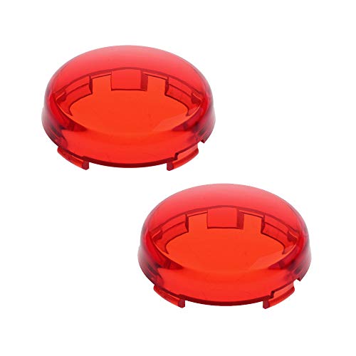 NTHREEAUTO Bullet Rear Turn Signal Light Lens Red Cover Compatible with Harley Dyna Street Glide Road King