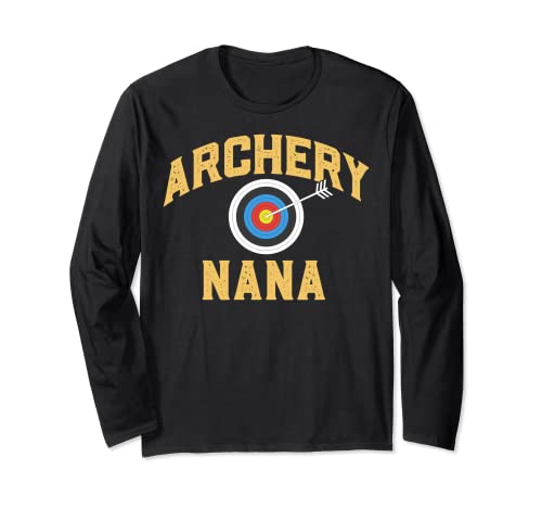 Archery Nana Vintage Archery Target Bow Archer Bowhunter Long Sleeve T-Shirt