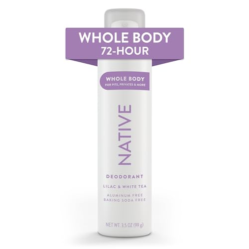 Native Whole Body Deodorant Spray Contains Naturally Derived Ingredients, Deodorant for Women & Men | 72 Hour Odor Protection, Aluminum Free with Coconut Oil and Shea Butter | Lilac & White Tea