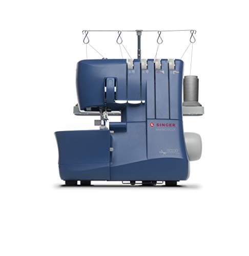 SINGER | S0230 Serger Overlock Machine With Included Accessory Kit - Heavy Duty Frame - 1300 Stitches Per Min - 4 Thread - Differential Feed - Making The Cut Edition, Blue