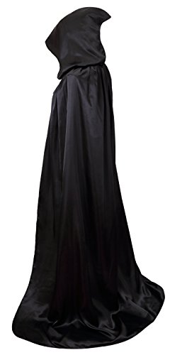 VGLOOK Unisex Hooded Halloween Christmas Cloak Costumes Party Cape Black