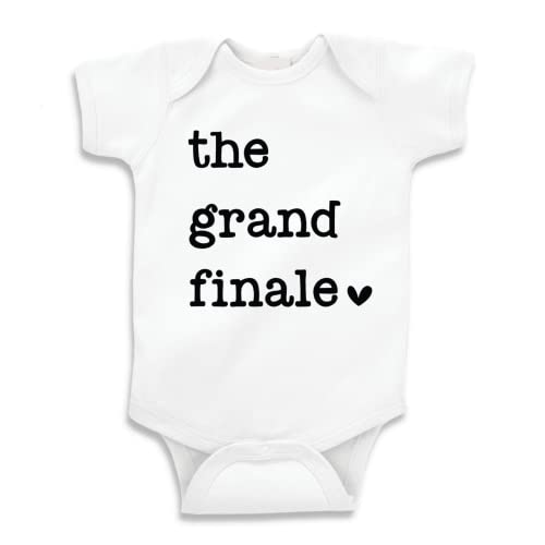 Bump and Beyond Designs Last Child Pregnancy Announcement, The Grand Finale (0-3 Months, White)