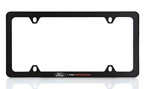 Ford Performance UV Printed Black Plastic Thin Rim License Plate Frame Holder 4 Hole