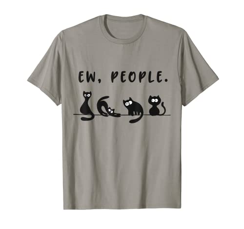 black cat shirt funny womens ew people meowy cat lovers T-Shirt