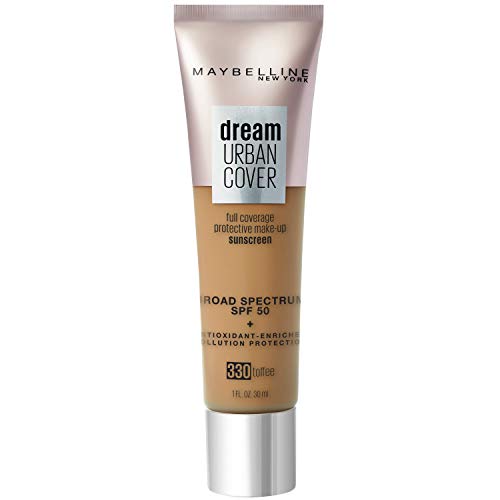 Maybelline New York Dream Urban Cover Flawless Coverage Foundation Makeup, SPF 50, Toffee