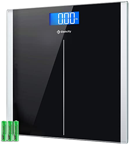Etekcity Bathroom Scale for Body Weight, Highly Accurate Digital Weighing Machine for People, Large Size and Backlit LCD Display, 6mm Tempered Glass, 400 Pounds