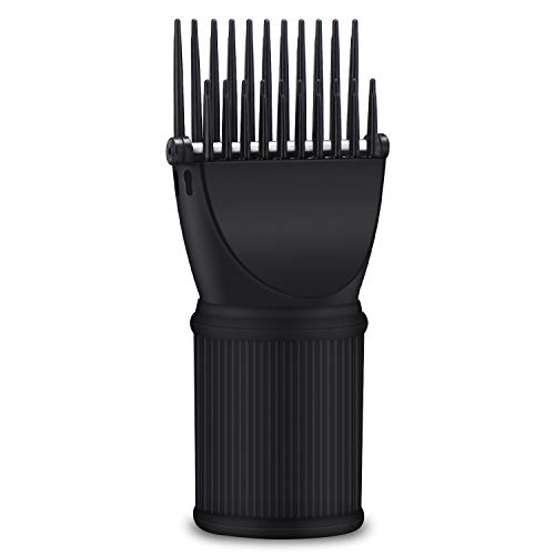 Segbeauty Blow Dryer Comb Attachment, Black Brush Attachments for Hair Dryer Concentrator Nozzle 1.57-1.97', Pro Hairdressing Styling Salon Tool for Straightening Detangling Fine Curly Natural Hair