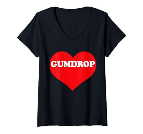 Womens I Heart Gumdrop, I Love Gumdrop Custom V-Neck T-Shirt