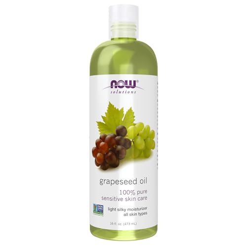 NOW Solutions, Grapeseed Oil, Skin Care for Sensitive Skin, Light Silky Moisturizer for All Skin Types, 16-Ounce