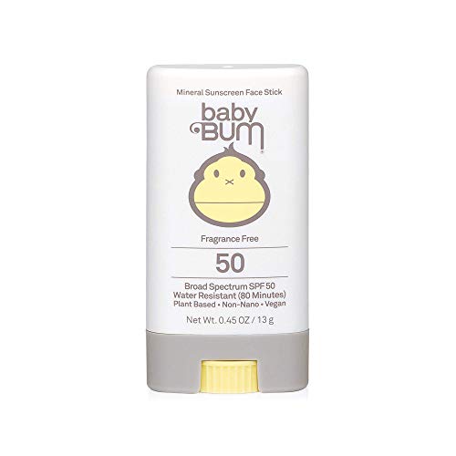 Sun Bum Baby SPF 50 Sunscreen Stick, Mineral Roll-On UVA/UVB Face and Body Protection for Sensitive Skin, Fragrance Free, Travel Size, Unscented, 0.45 Oz