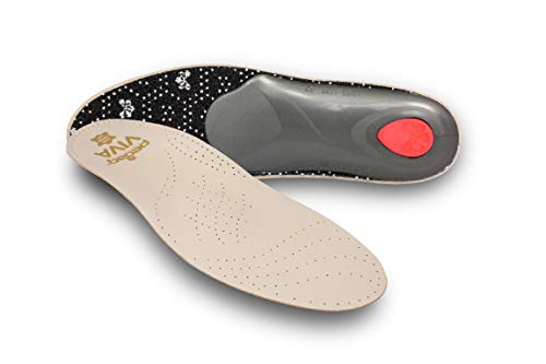 Pedag Viva | Leather Arch Support Inserts | Handmade in Germany | Plantar Fasciitis Relief | Heel Cushion | Activated Charcoal Odor Control | Metatarsal Support Pad | Tan | Men US 10/ EU 43