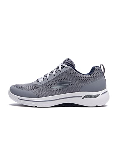 Skechers Men's Gowalk Arch Fit-Athletic Workout Walking Shoe with Air Cooled Foam Sneaker, Grey/Navy, 9.5 X-Wide