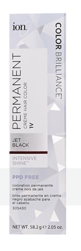 Ion 1V Jet Black Permanent Creme Hair Color 1V Jet Black