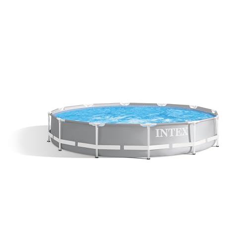 INTEX 26710EH Prism Frame Premium Above Ground Swimming Pool: 12ft x 30in – SuperTough Puncture Resistant – Rust Resistant – Easy Assemble – 1718 Gallon Capacity – Pool Only