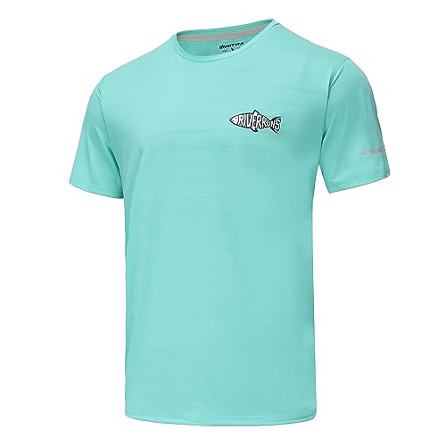 Riverruns UPF 50+ Fishing Shirt Lightweight Breathable Quick Dry Sun Protection Fishing T-Shirt. Mintgreen