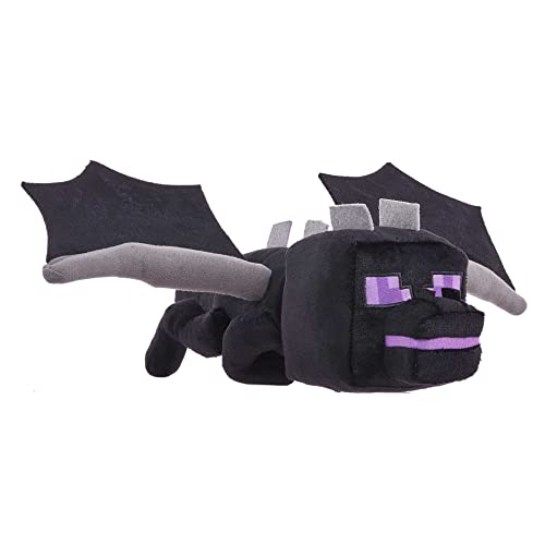 Mattel Minecraft Ender Dragon Plush Toy with Lights & Sounds, 12-inch Soft Doll with Posable Wings, Video Game Character