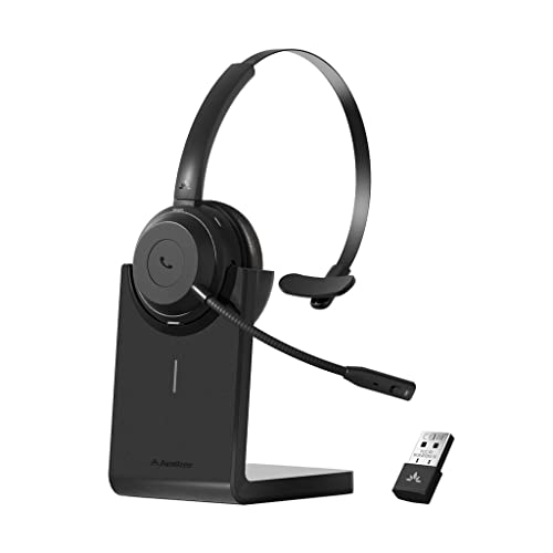 Avantree Alto Solo - Bluetooth 5.1 Wireless Headset with USB Adapter & Noise Cancelling Microphone, Support Phone & PC Simutaneously, Mute Switch, Busy Light, Wired Use for Computer Laptop
