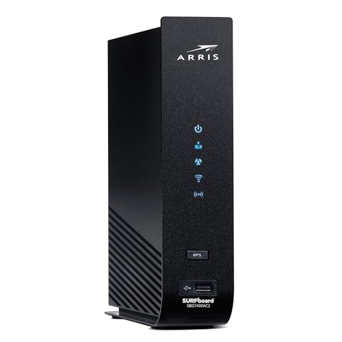 ARRIS SURFboard - SBG7400AC2 - Renewed - DOCSIS 3.0 Cable Modem & AC2350 Wi-Fi Router, Approved for Comcast Xfinity, Cox, Charter Spectrum & more, (4) 1 Gbps Ports, 800 Mbps Max Speeds - Renewed