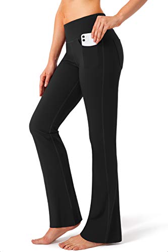 G Gradual Women's Pants with 4 Pockets High Waist Work Pants Bootcut Yoga Pants for Women (Black, XX-Large)