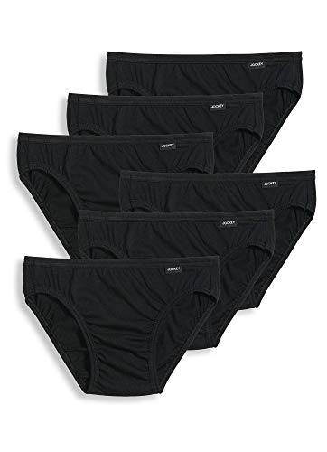 Jockey Men's Underwear Elance Bikini - 6 Pack, Black, S