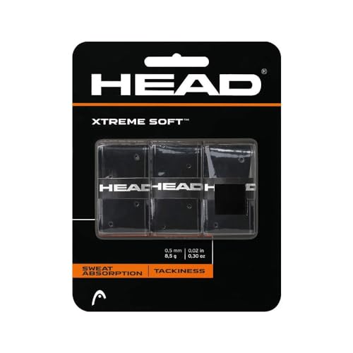 Head Xtreme Soft Racquet Overgrip Tennis Racket Grip Tape 3 Pack Black, White, Pack US