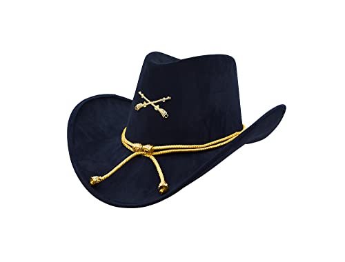 Nicky Bigs Novelties Mens Civil War Officer Cavalry Cowboy Western Hat Soldier Cap Costume Accessory, Navy Blue