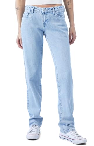 PacSun Women's Eco Light Indigo Low Rise Straight Leg Jeans - Blue Size 27