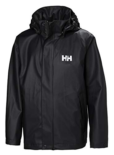 Helly Hansen Kids' Big Juniors Moss Coat Jacket with Full Rain Protection, 990 Black, 12