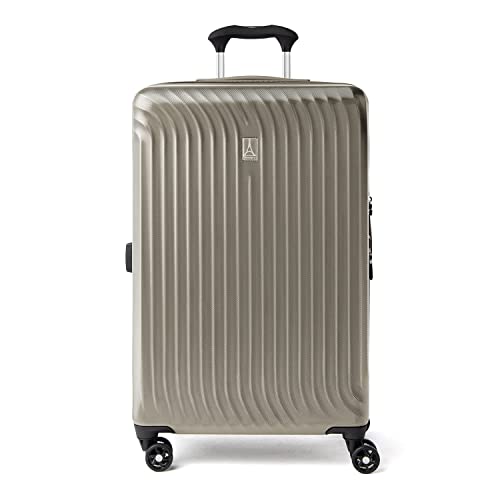 Travelpro Maxlite Air Hardside Expandable Carry on Luggage, 8 Spinner Wheels, Lightweight Hard Shell Polycarbonate Suitcase, Champagne, Checked Medium 25-Inch