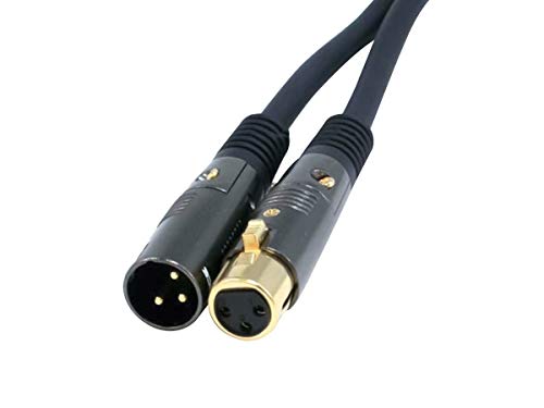 Monoprice XLR Male to XLR Female Cable - for Microphone, Gold Plated, 16AWG, 10 Feet, Black - Premier Series