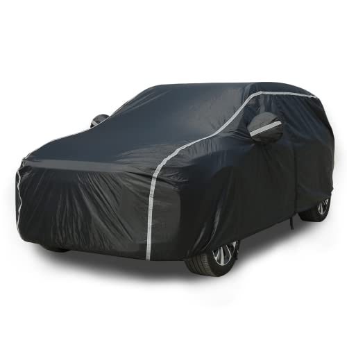 Tecoom Car Cover Waterproof All Weather, Car Covers for Automobiles with Zipper Door, Cotton Backing SUV Car Cover, Windproof Sun UV Hail Protector Car Cover, Universal Fit for SUV (170'-190')