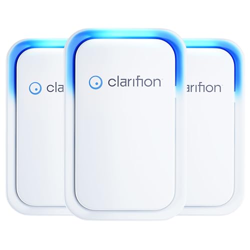 Clarifion - Air Ionizers for Home (3 Pack), Negative Ion Filtration System, Quiet Air Freshener for Bedroom, Office, Kitchen, Portable Air Filter Odor, Smoke Dust, Pets, Eliminator, Mini Air Cleaner