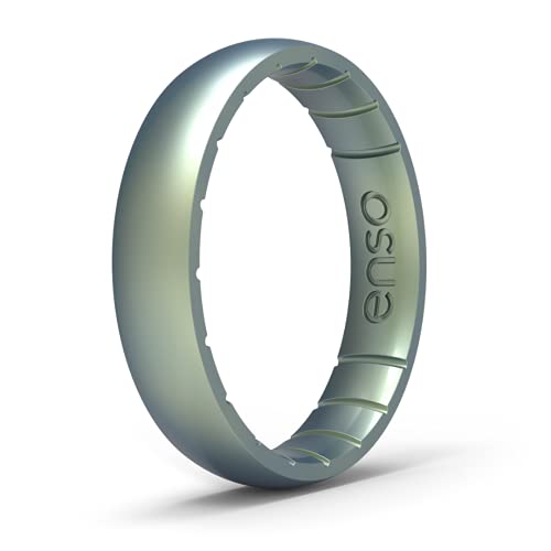 Enso Rings Thin Elements Silicone Ring – Stackable Wedding Engagement Band – 4.3mm Wide, 1.75mm Thick (Volcanic Ash, 6)