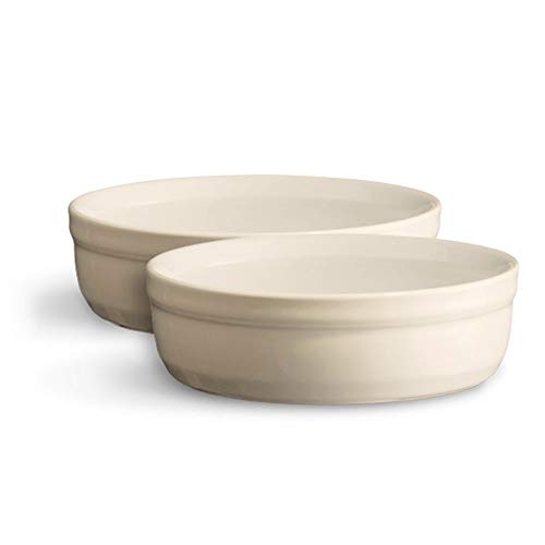 Emile Henry Made in France 8.5 oz Creme (Set of 2), 5' by 1.5' crème Brulee Dish, Clay