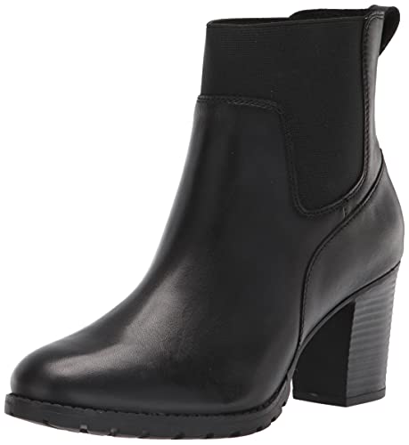 Clarks Women's Verona Ease Fashion Boot, Black Leather, 9