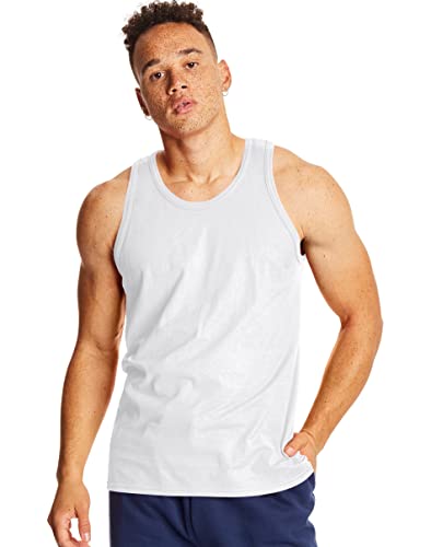 Hanes mens X-temp 2 Pack Tank Top Cami Shirt, White, Large US