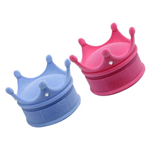 Hemoton 2pcs Box Jewelry Display Case Ear Studs Storage Case Ring Holder Jewelry Storage Case Earring Stud Organizer Wedding Jewelry Crown Shaped Earring Case Travel Jewelry Plate Gift Box