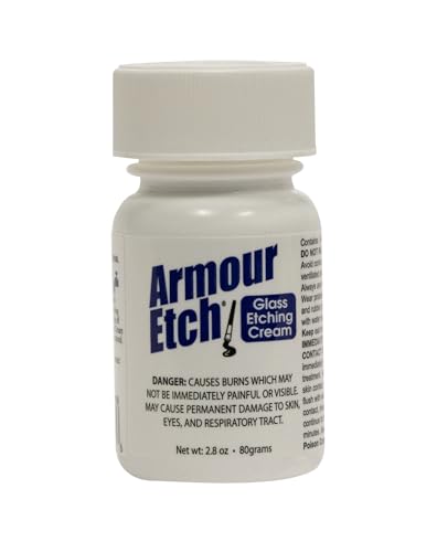 Armour Etch Glass Etching Cream - Create Stunning Designs on Glass Surfaces - Etching Cream for Glass by Armour Products - 2.8 oz Net Weight