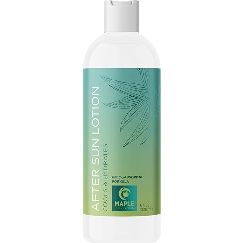 After Sun Lotion with Aloe Vera - Ultra Cooling Aloe Vera Lotion for Sunburn Hydration with Cocoa Butter & Rosehip Oil - Hydrating Aloe Lotion After Sun Moisturizer for Dry Skin with Hyaluronic Acid