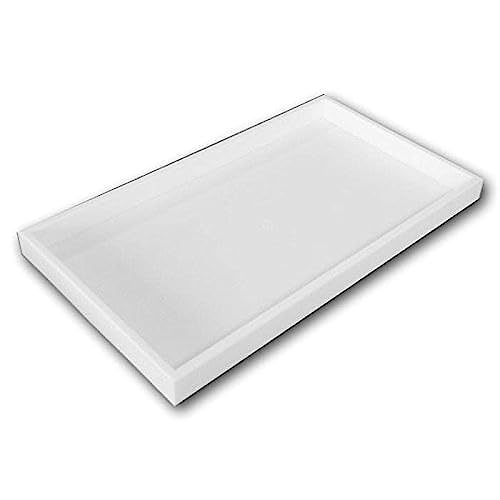 Full Size White Plastic Display Tray ~ 14 3/4' x 8 1/4' x 1'