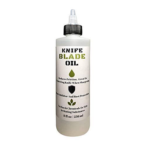 Premium Knife Blade Oil & Honing Oil - 8 Oz - Custom Formulated Food Safe Oil Protects Carbon Steel Knives & Sharpening Stone Ready…