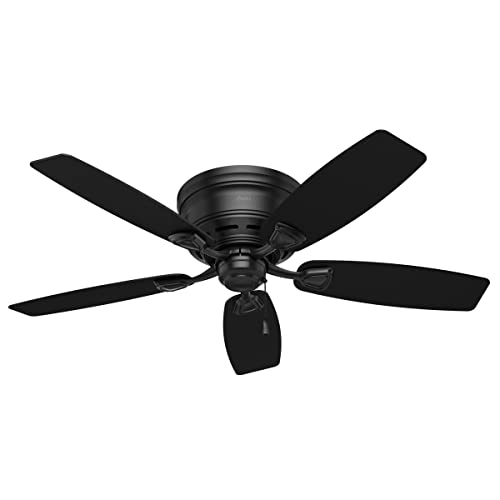 Hunter Fan Company 53118 Hunter 48' Sea Wind Indoor/Outdoor Low Profile Ceiling Fan, Matte Black Finish