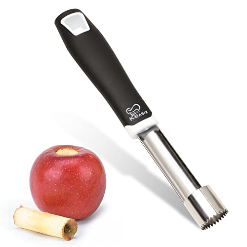 K BASIX Apple Corer Stainless Steel with Soft Rubber Handle for Pears, Bell Peppers, Kitchen Gadget Tool for Apple Core Remover Tool , Apple Peeler